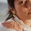 Heart Drop Earrings 18ct Gold Plate sold by Daisy Jewellery