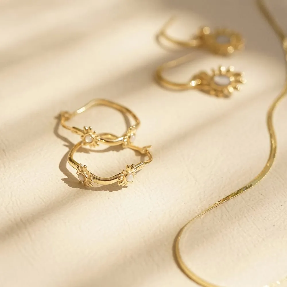 Daisy Mother Of Pearl Earring Stack 18ct Gold Plate sold by Daisy Jewellery product image thumbnail 3