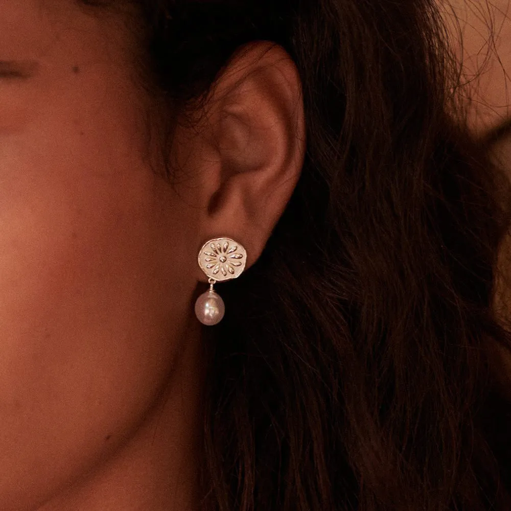 Daisy Pearl Drop Earrings Sterling Silver sold by Daisy Jewellery product image thumbnail 2