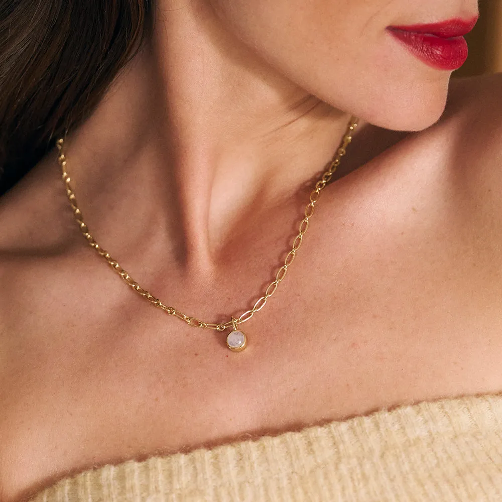 Rainbow Moonstone Chunky Healing Stone 18ct Gold Plate sold by Daisy Jewellery product image thumbnail 4