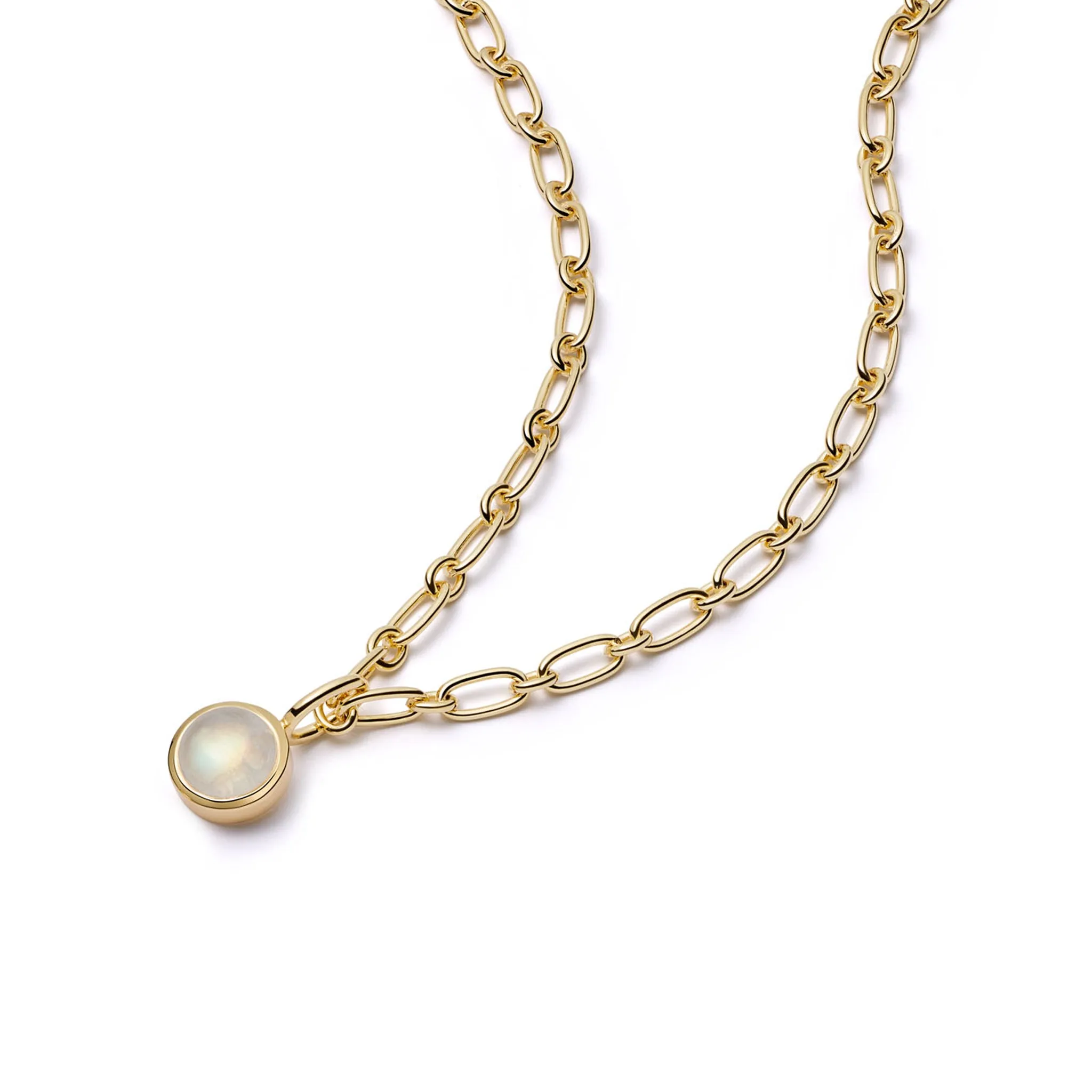 Rainbow Moonstone Chunky Healing Stone 18ct Gold Plate sold by Daisy Jewellery