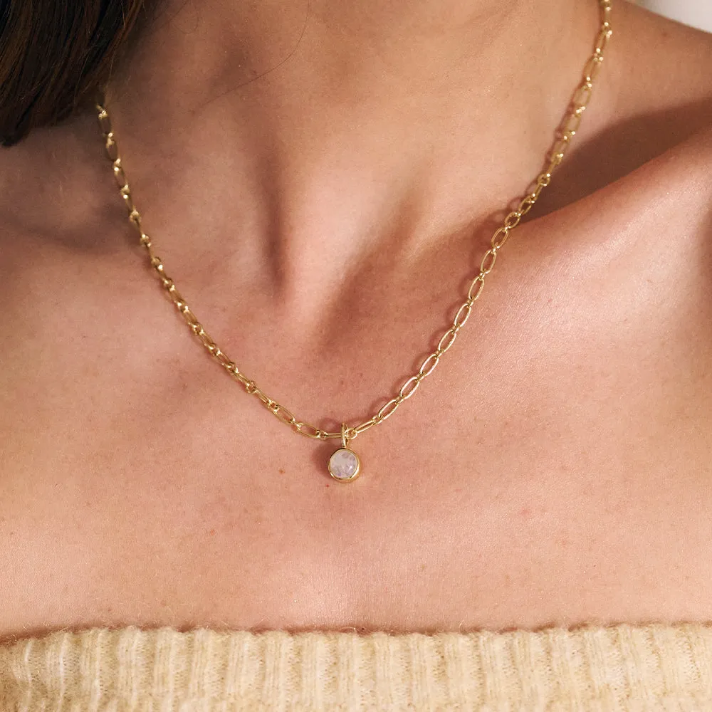 Rainbow Moonstone Chunky Healing Stone 18ct Gold Plate sold by Daisy Jewellery product image thumbnail 2