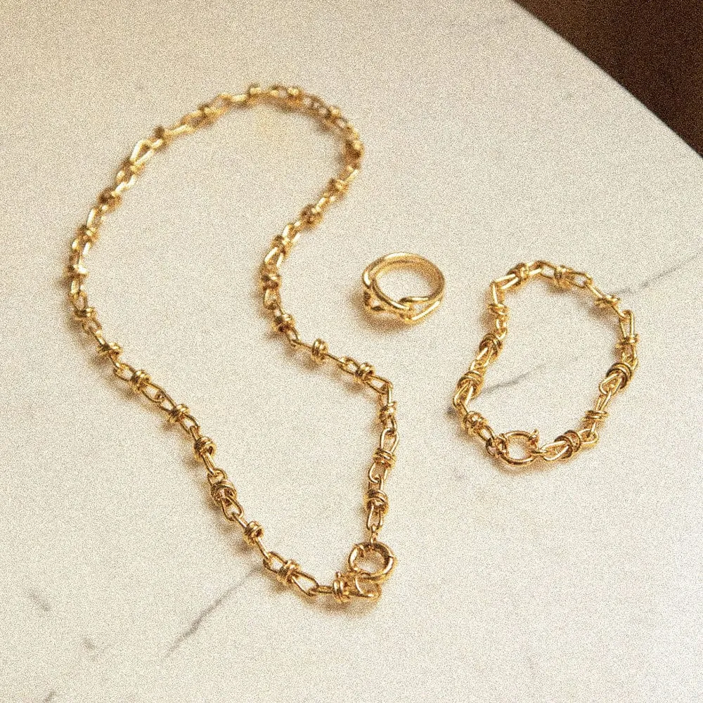 Polly Sayer Knot Chain Layering Set 18ct Gold Plate sold by Daisy Jewellery product image thumbnail 3