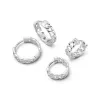 Polly Sayer Chain Hoop Earring Stack Sterling Silver sold by Daisy Jewellery