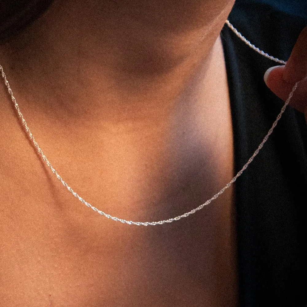 Singapore Layering Chain Necklace Sterling Silver sold by Daisy Jewellery product image thumbnail 3