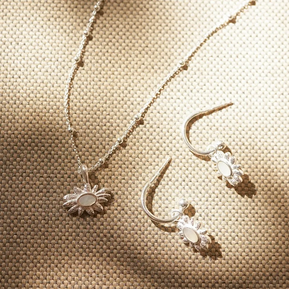 Daisy Mother of Pearl Drop Earrings Sterling Silver sold by Daisy Jewellery product image thumbnail 5