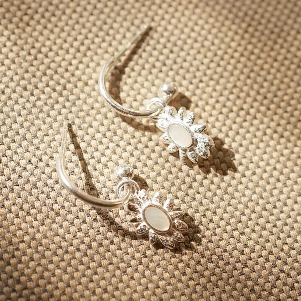 Daisy Mother of Pearl Drop Earrings Sterling Silver sold by Daisy Jewellery product image thumbnail 3
