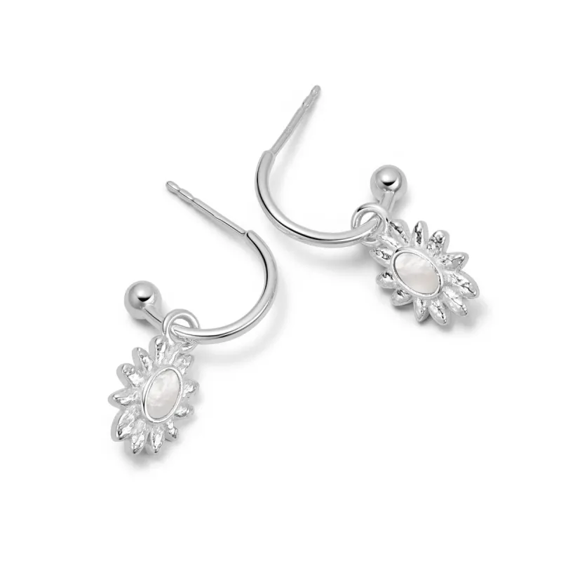 Daisy Mother of Pearl Drop Earrings Sterling Silver sold by Daisy Jewellery