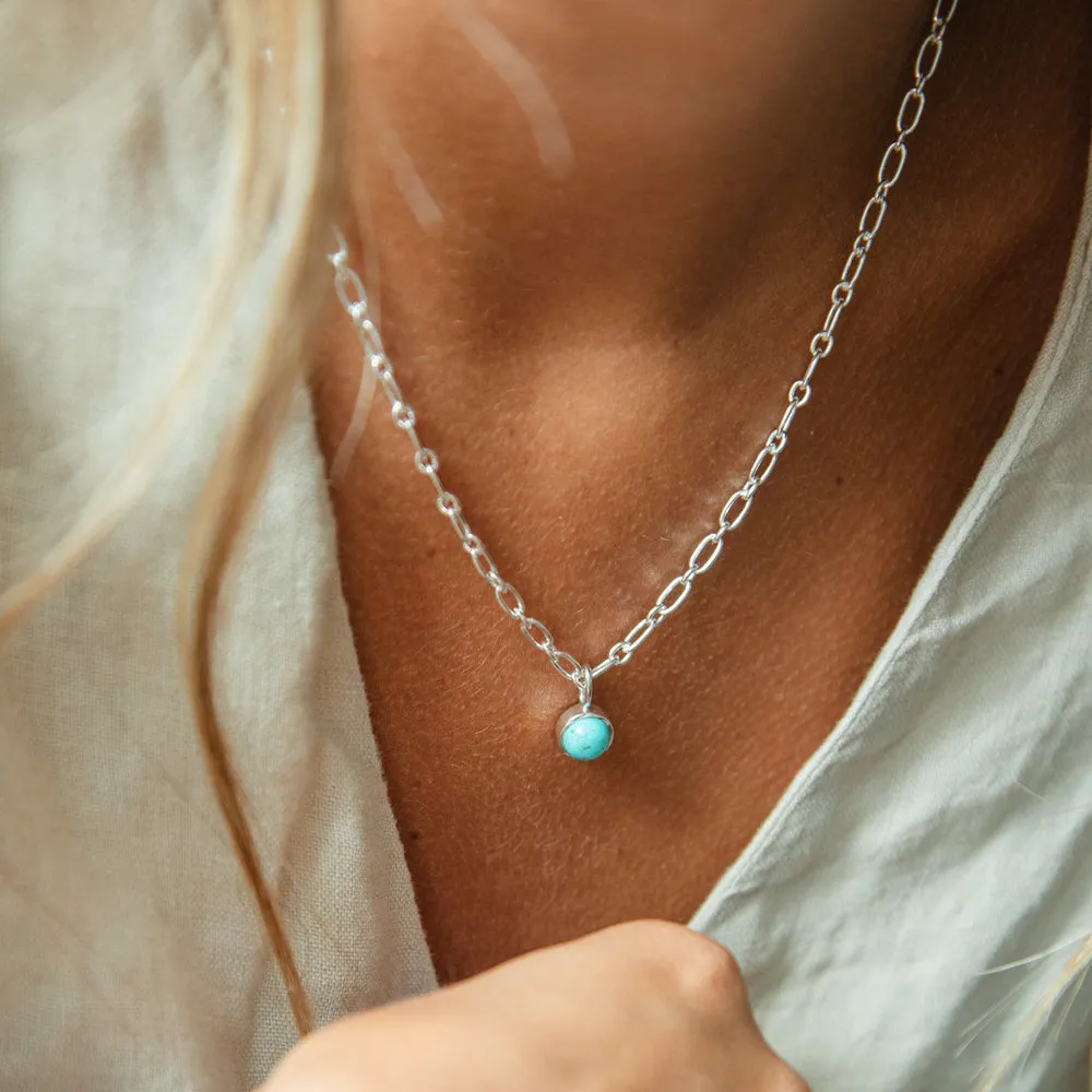 Turquoise Chunky Healing Stone Necklace Sterling Silver sold by Daisy Jewellery product image thumbnail 4