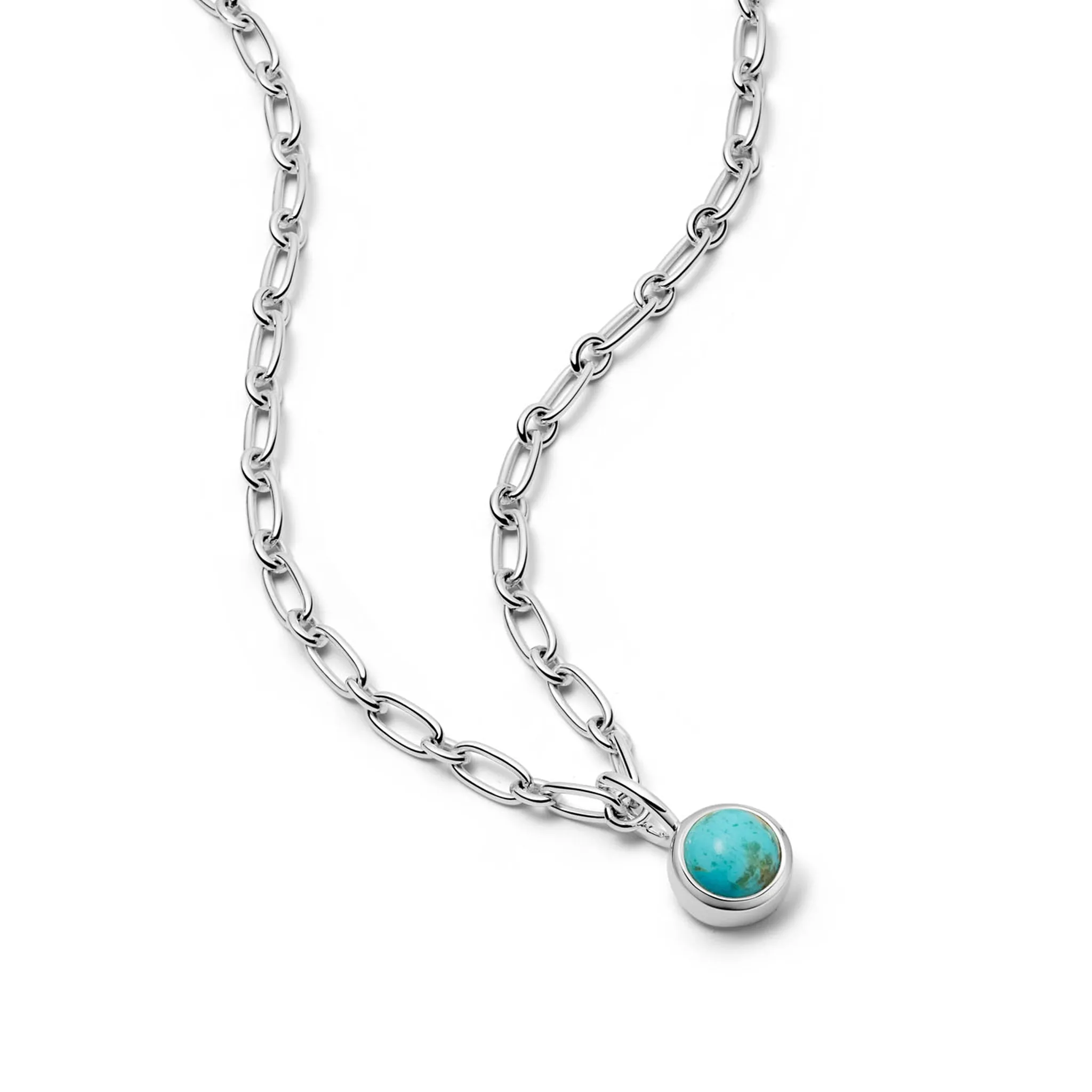 Turquoise Chunky Healing Stone Necklace Sterling Silver sold by Daisy Jewellery