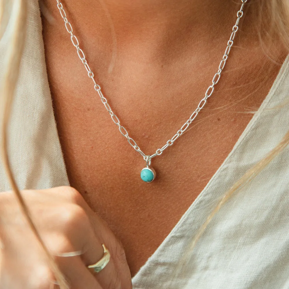 Turquoise Chunky Healing Stone Necklace Sterling Silver sold by Daisy Jewellery product image thumbnail 2
