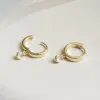 Rainbow Moonstone Healing Huggie Hoop Earrings 18ct Gold Plate sold by Daisy Jewellery