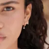 Rainbow Moonstone Healing Huggie Hoop Earrings 18ct Gold Plate sold by Daisy Jewellery