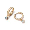 Rainbow Moonstone Healing Huggie Hoop Earrings 18ct Gold Plate sold by Daisy Jewellery
