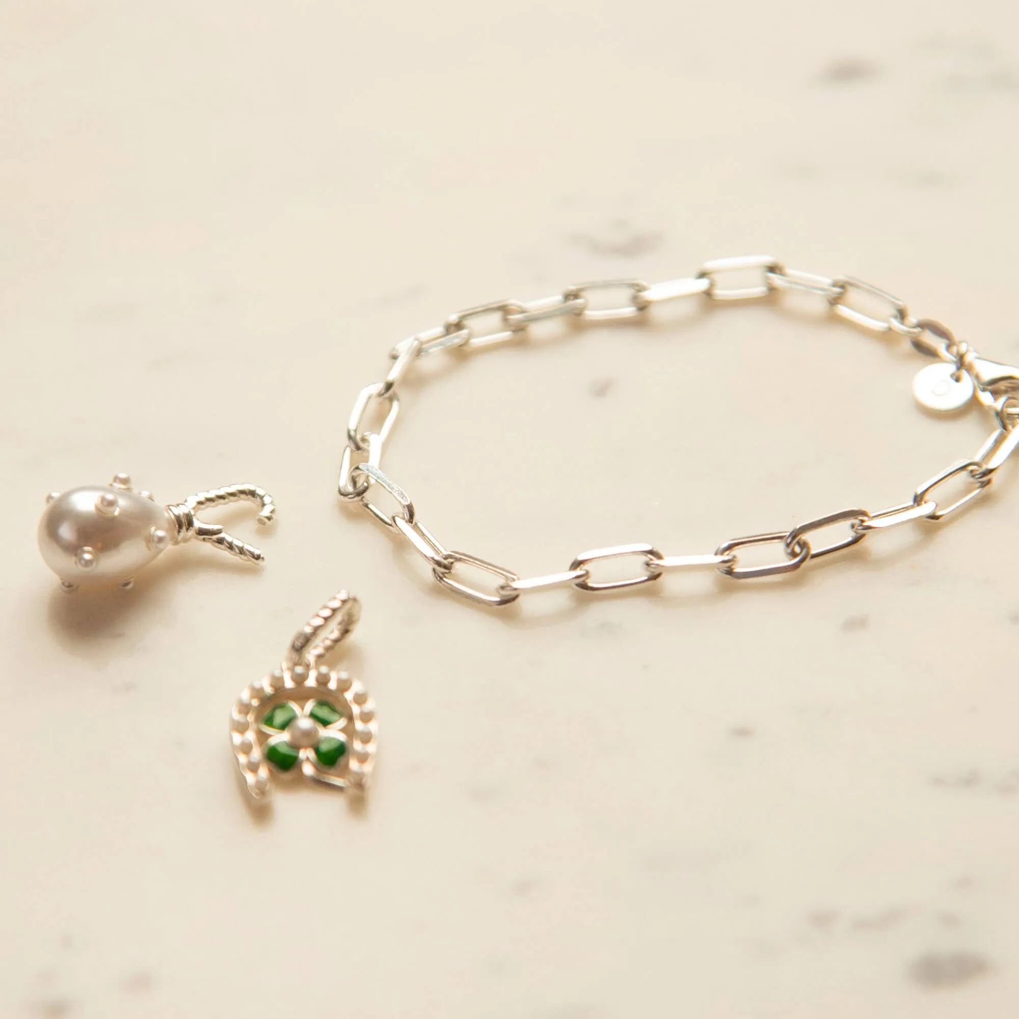 Shrimps Pearl Charm Bracelet Sterling Silver sold by Daisy Jewellery product image thumbnail 2