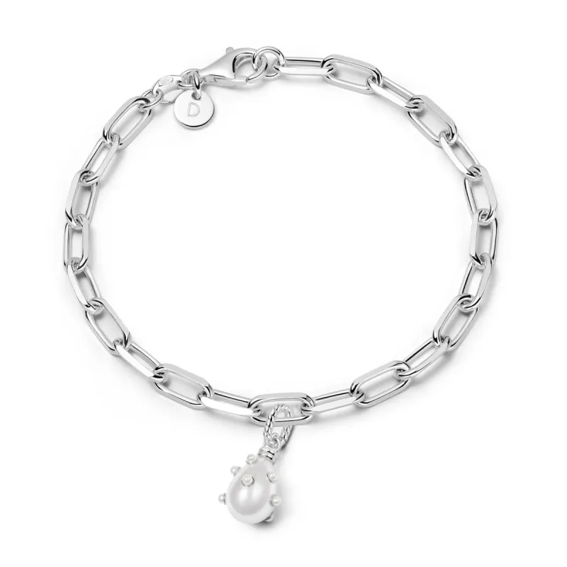 Shrimps Pearl Charm Bracelet Sterling Silver sold by Daisy Jewellery