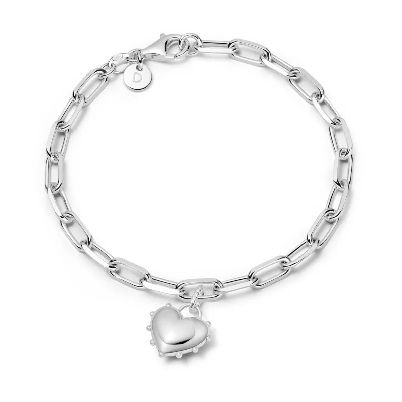 Shrimps Heart Charm Bracelet Sterling Silver sold by Daisy Jewellery