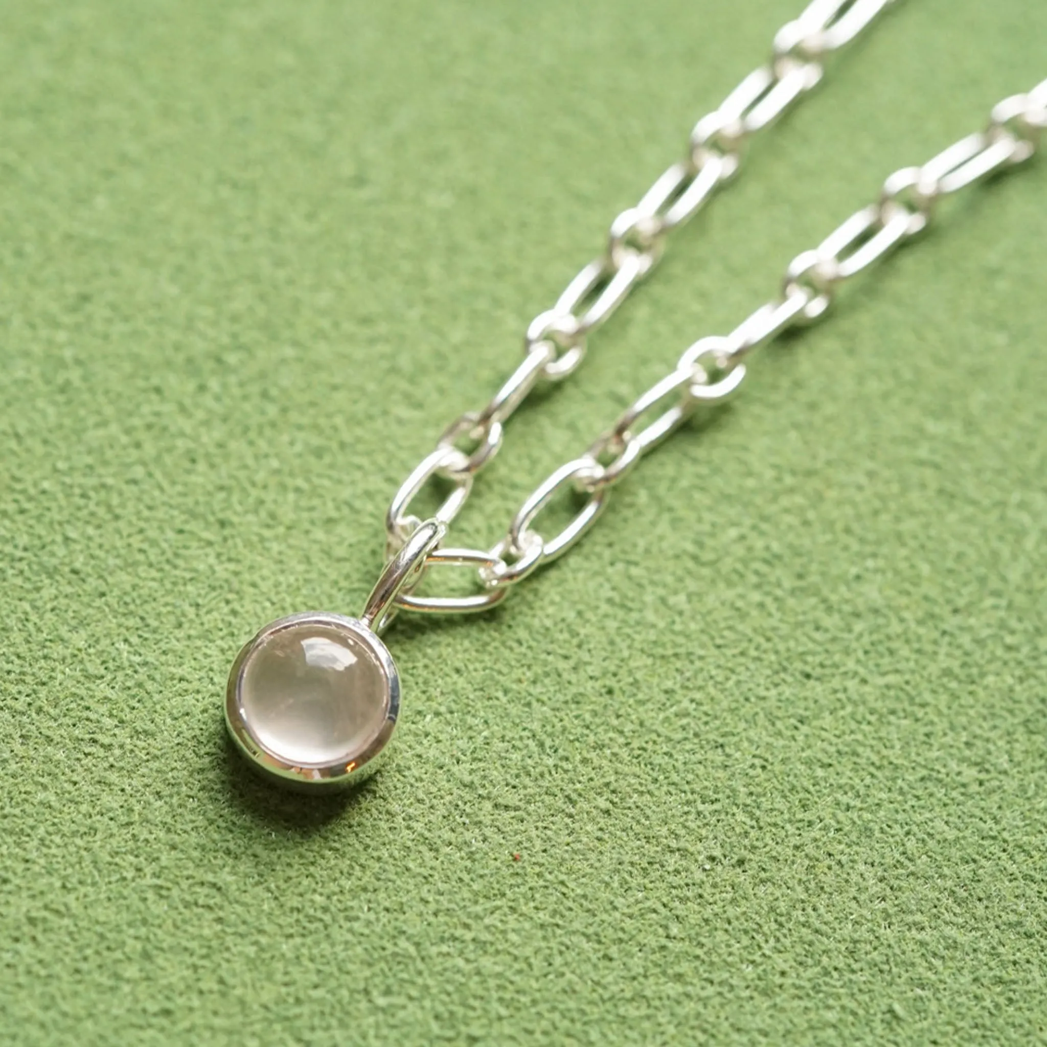 Rose Quartz Chunky Healing Stone Necklace Sterling Silver sold by Daisy Jewellery product image thumbnail 5