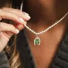 Shrimps Clover Charm Pearl Necklace Sterling Silver sold by Daisy Jewellery