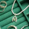 Shrimps Clover Charm Pearl Necklace Sterling Silver sold by Daisy Jewellery