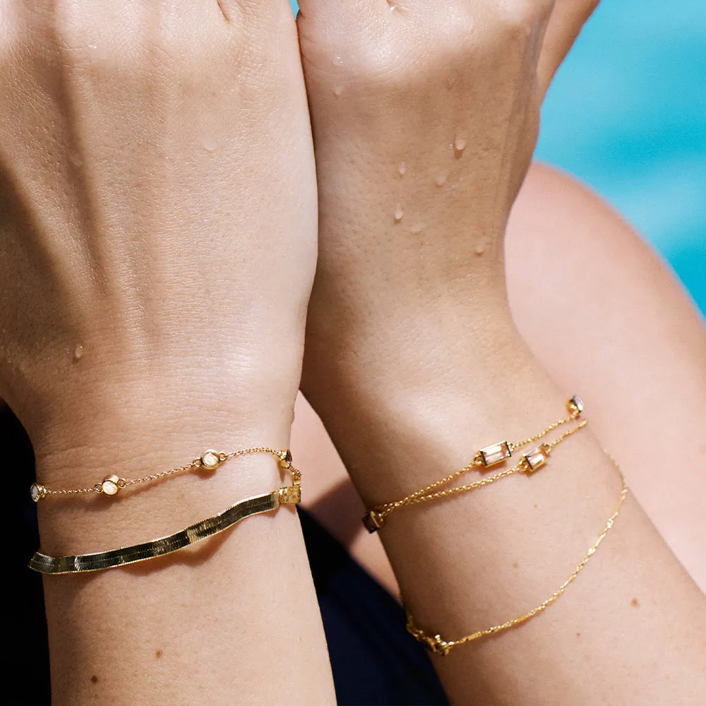Estée Lalonde Fine Baguette Sapphire Station Bracelet 14ct Solid Gold sold by Daisy Jewellery product image thumbnail 2