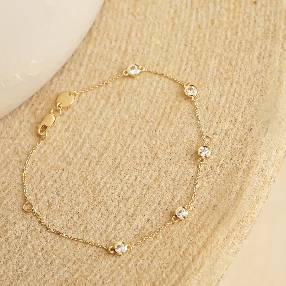 Estée Lalonde Fine Round Sapphire Station Bracelet 14ct Solid Gold sold by Daisy Jewellery product image thumbnail 3
