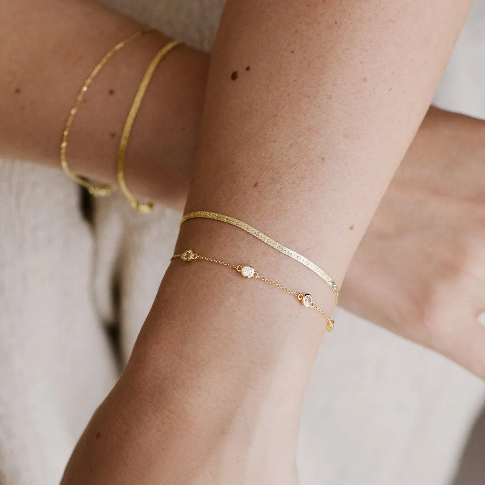 Estée Lalonde Fine Round Sapphire Station Bracelet 14ct Solid Gold sold by Daisy Jewellery product image thumbnail 2