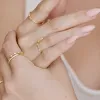 Estée Lalonde Fine Baguette Sapphire Chain Ring 14ct Solid Gold sold by Daisy Jewellery