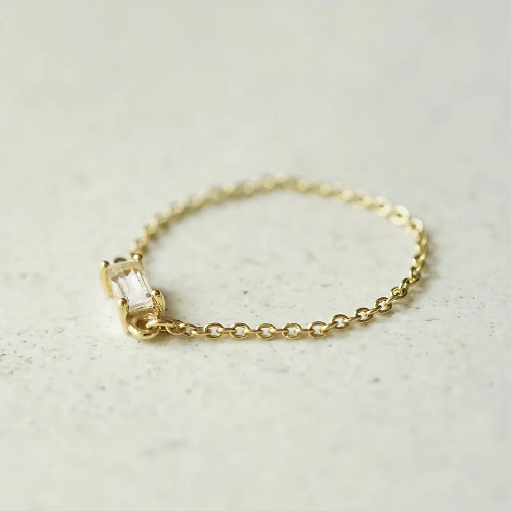 Estée Lalonde Fine Baguette Sapphire Chain Ring 14ct Solid Gold sold by Daisy Jewellery product image thumbnail 5