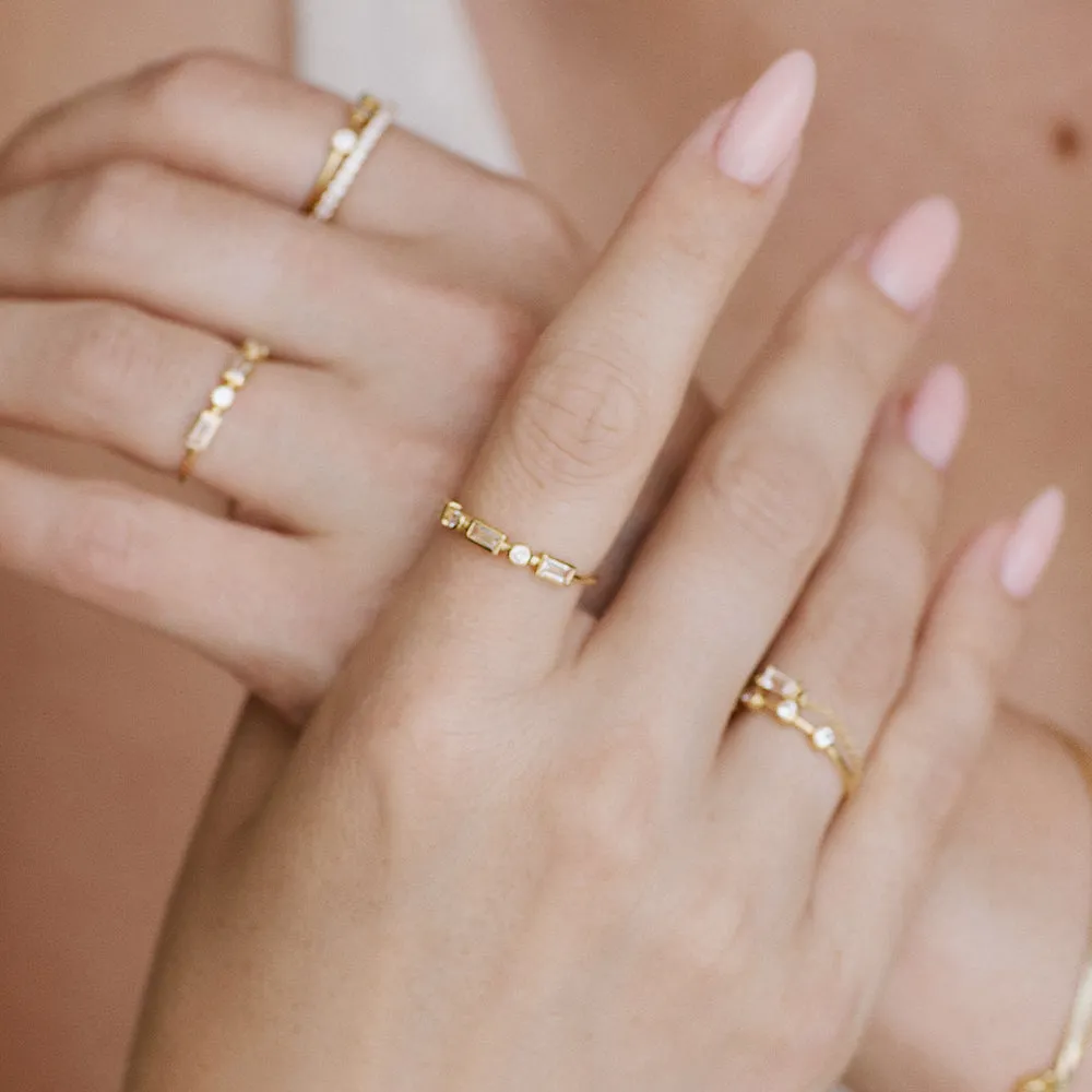 Estée Lalonde Fine Baguette Sapphire Ring 14ct Solid Gold sold by Daisy Jewellery product image thumbnail 5