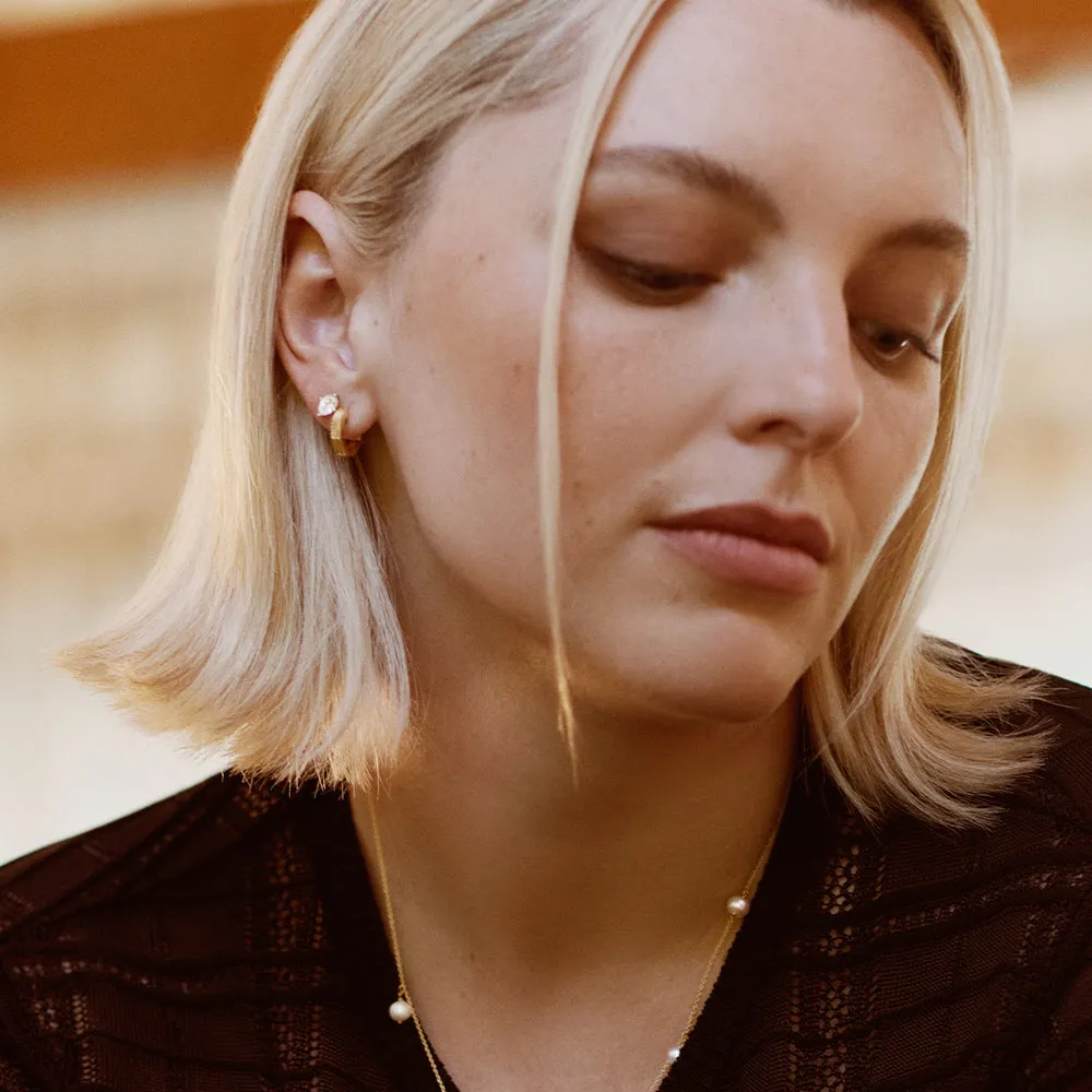 Estée Lalonde Fine Pear Sapphire Single Stud Earring 14ct Solid Gold sold by Daisy Jewellery product image thumbnail 4