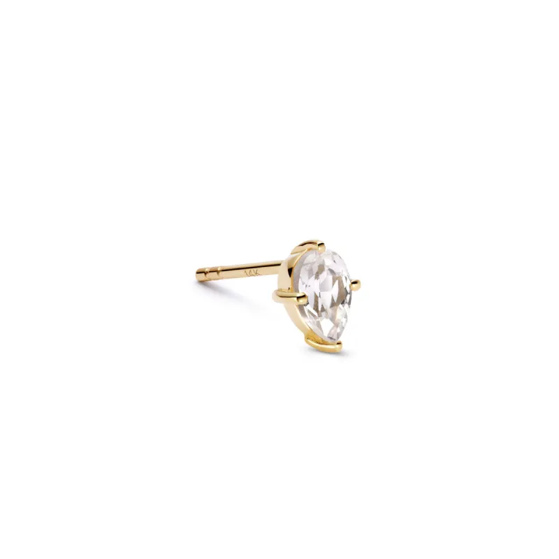 Estée Lalonde Fine Pear Sapphire Single Stud Earring 14ct Solid Gold sold by Daisy Jewellery
