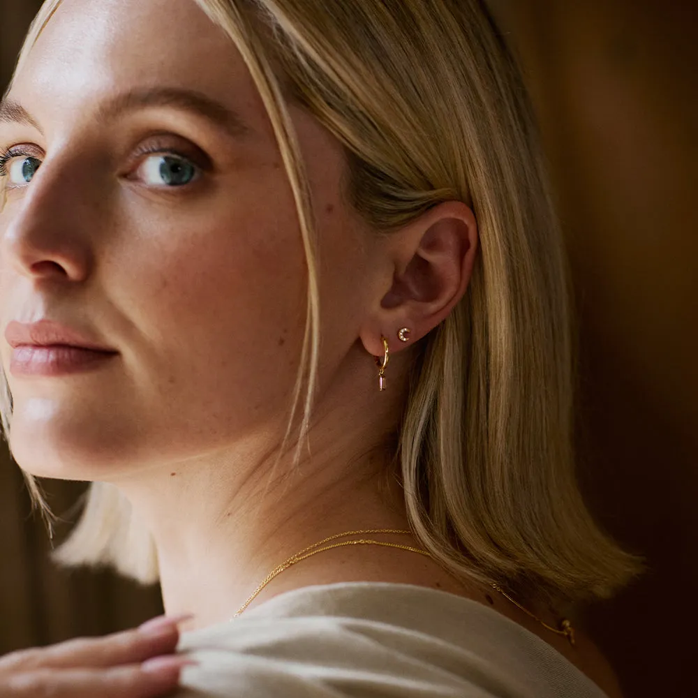 Estée Lalonde Fine Diamond Moon Stud Earring 14ct Solid Gold sold by Daisy Jewellery product image thumbnail 2