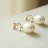 Estée Lalonde Fine Sapphire & Pearl Drop Earrings 14ct Solid Gold sold by Daisy Jewellery