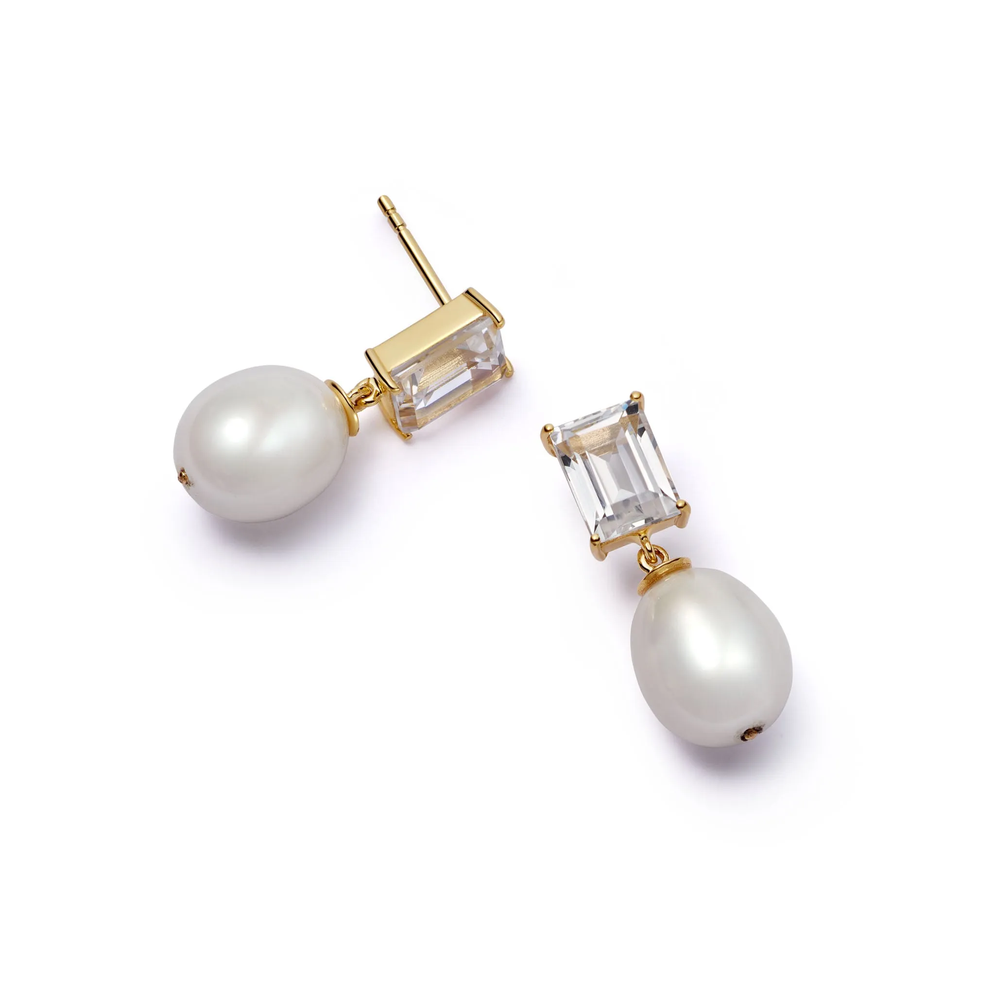 Estée Lalonde Fine Sapphire & Pearl Drop Earrings 14ct Solid Gold sold by Daisy Jewellery