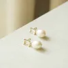 Estée Lalonde Fine Sapphire & Pearl Drop Earrings 14ct Solid Gold sold by Daisy Jewellery