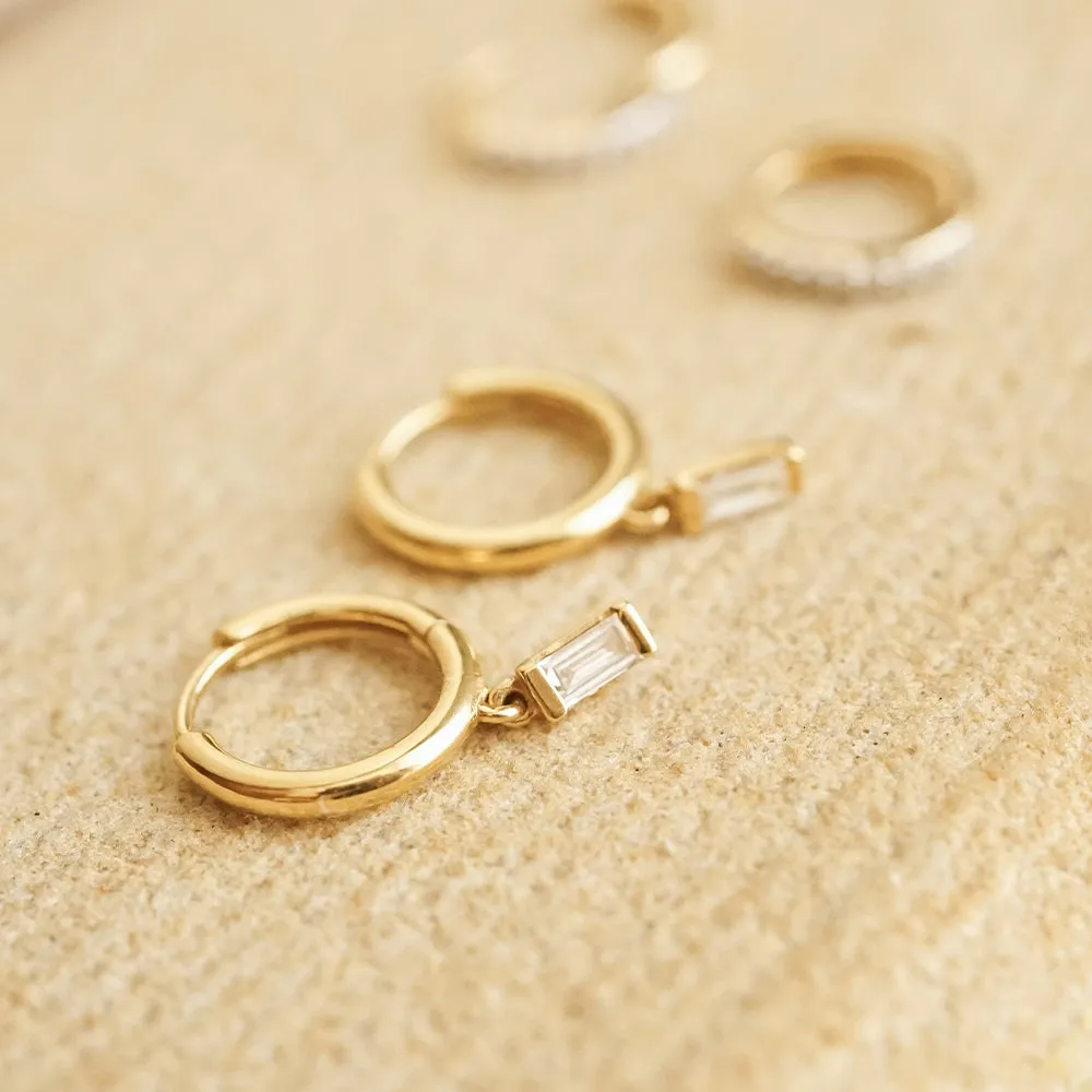 Estée Lalonde Fine Baguette Diamond Single Huggie Earring 14ct Solid Gold sold by Daisy Jewellery product image thumbnail 5