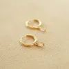 Estée Lalonde Fine Baguette Diamond Huggie Earrings 14ct Solid Gold sold by Daisy Jewellery