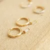 Estée Lalonde Fine Baguette Diamond Huggie Earrings 14ct Solid Gold sold by Daisy Jewellery