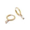 Estée Lalonde Fine Baguette Diamond Huggie Earrings 14ct Solid Gold sold by Daisy Jewellery