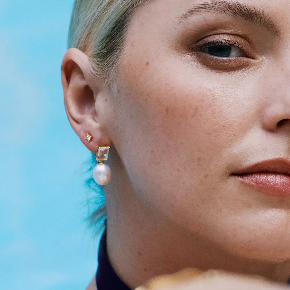 Estée Lalonde Fine Square Diamond Single Stud Earring 14ct Solid Gold sold by Daisy Jewellery product image thumbnail 2