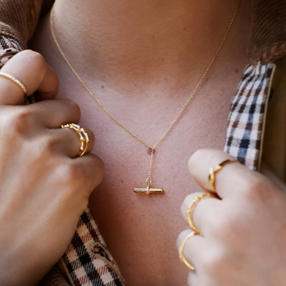 Estée Lalonde Fine Diamond T Bar Necklace 14ct Solid Gold sold by Daisy Jewellery product image thumbnail 2