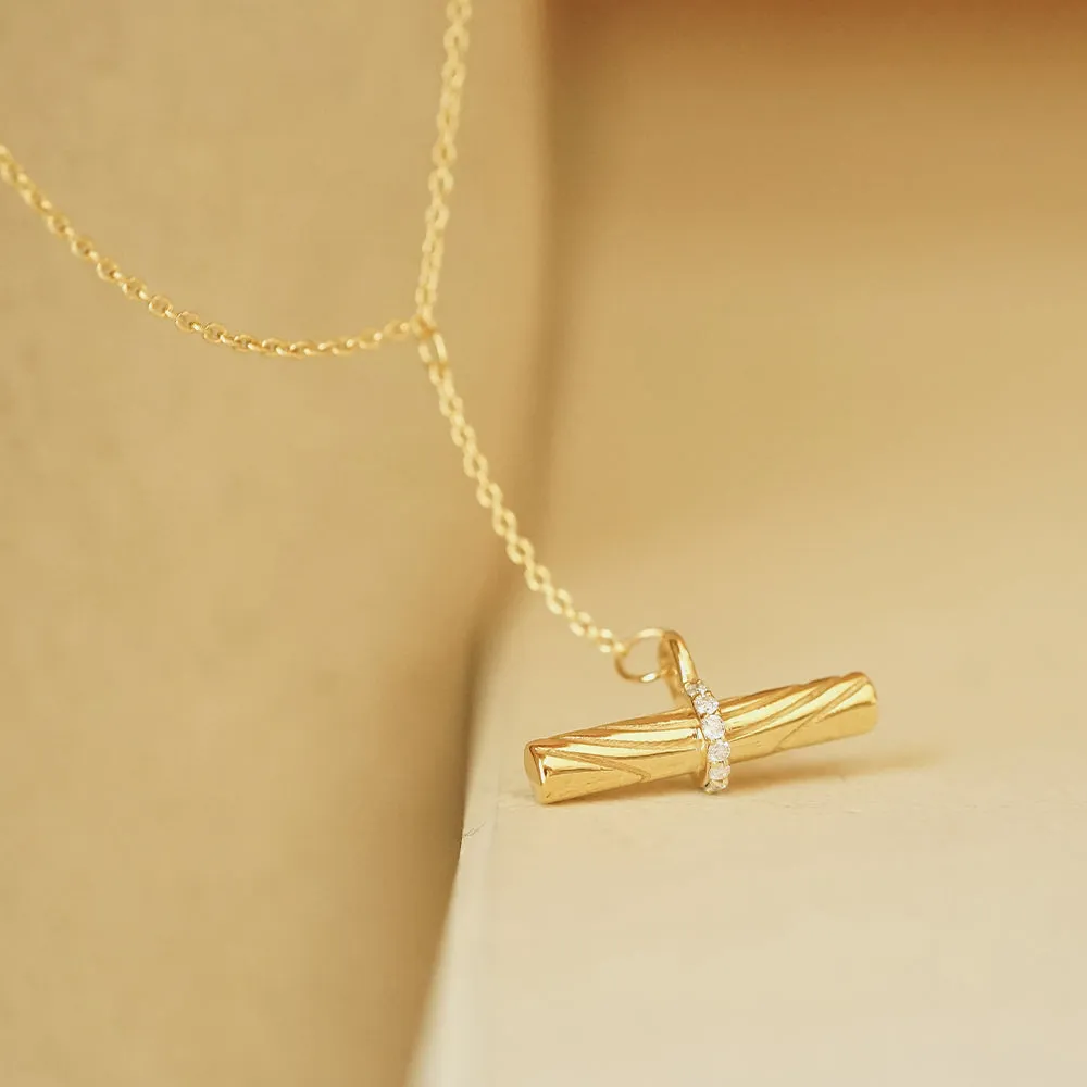 Estée Lalonde Fine Diamond T Bar Necklace 14ct Solid Gold sold by Daisy Jewellery product image thumbnail 5