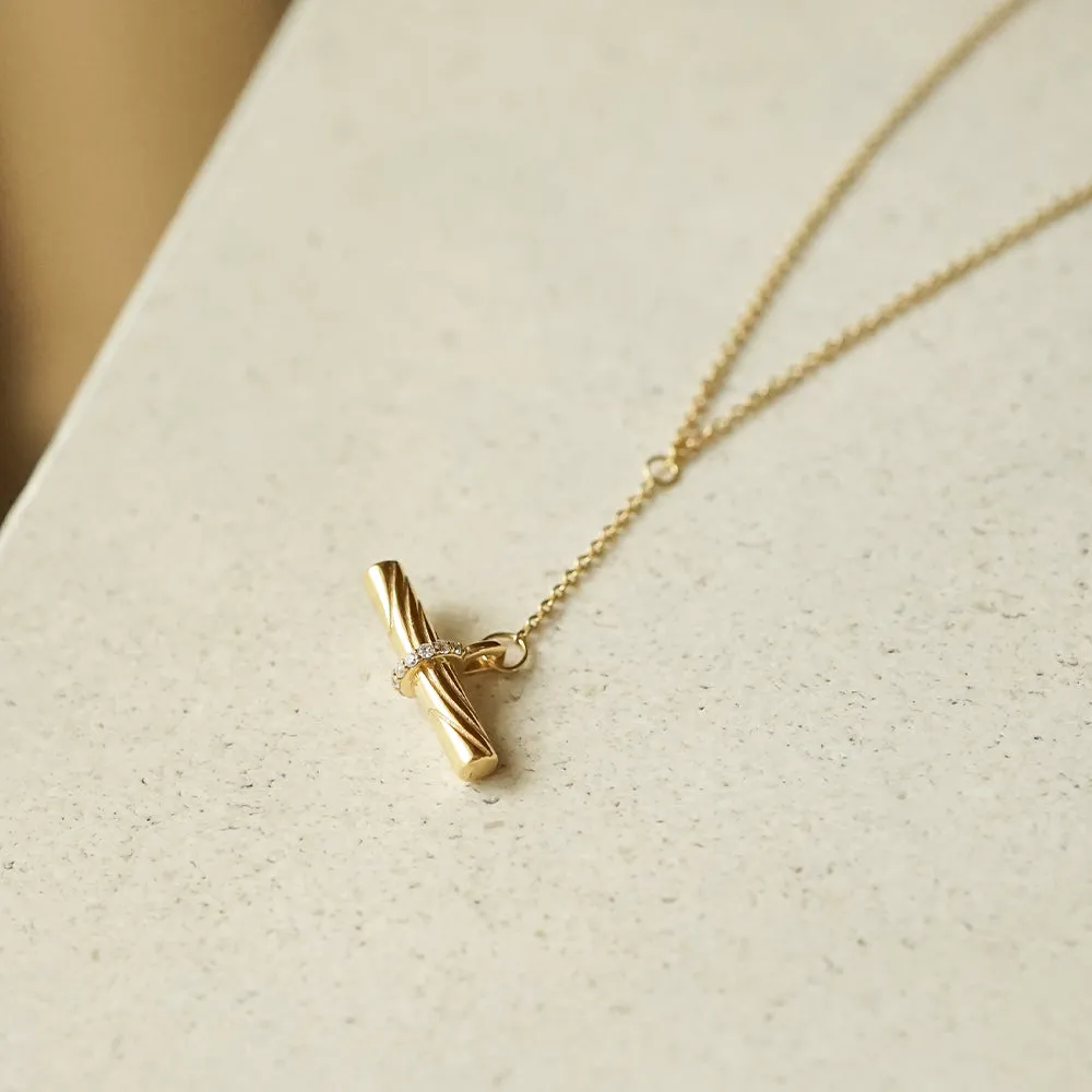 Estée Lalonde Fine Diamond T Bar Necklace 14ct Solid Gold sold by Daisy Jewellery product image thumbnail 3