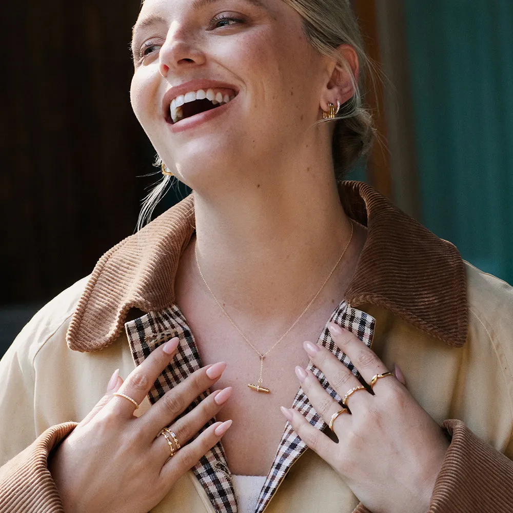 Estée Lalonde Fine Diamond T Bar Necklace 14ct Solid Gold sold by Daisy Jewellery product image thumbnail 4