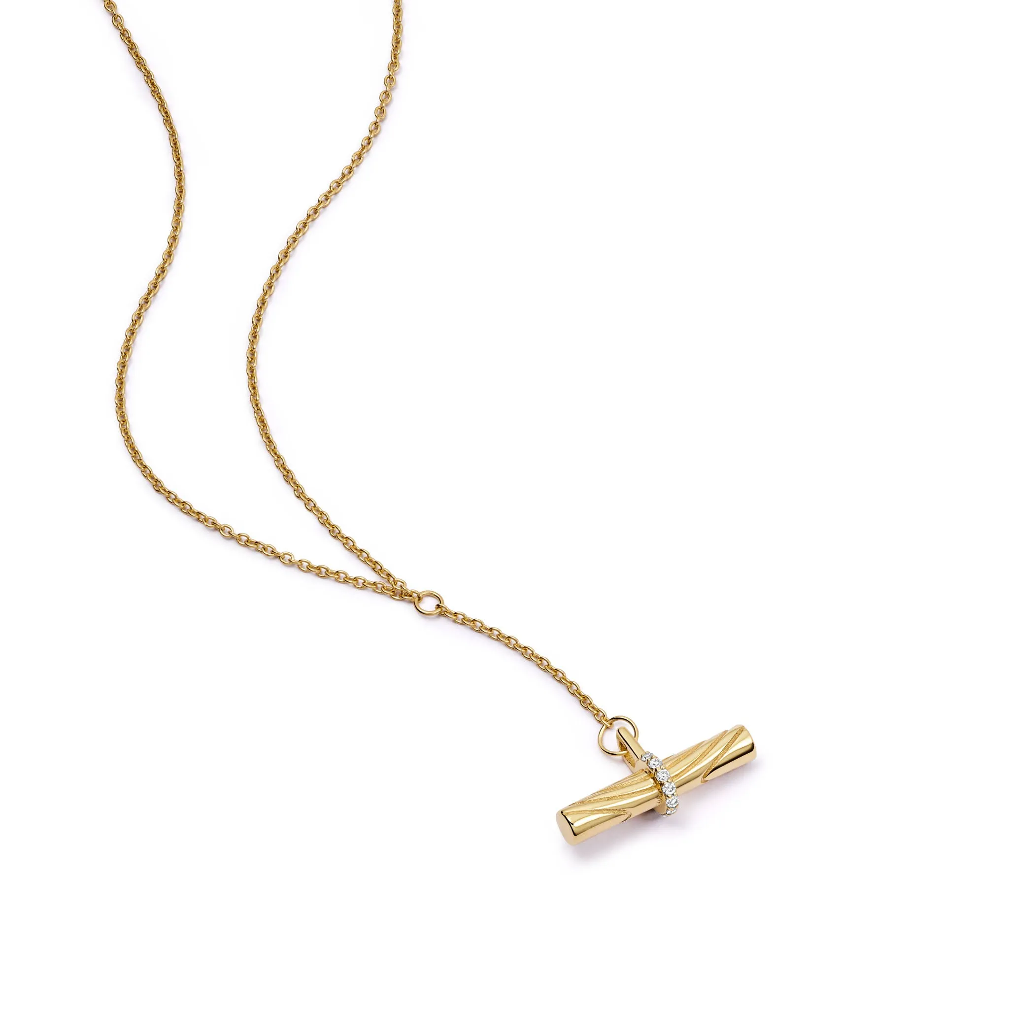 Estée Lalonde Fine Diamond T Bar Necklace 14ct Solid Gold sold by Daisy Jewellery