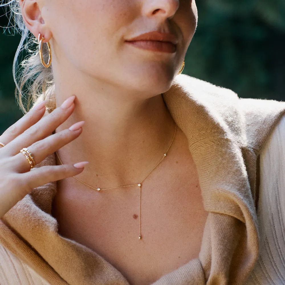 Estée Lalonde Fine Sapphire Station Lariat Necklace 14ct Solid Gold sold by Daisy Jewellery product image thumbnail 3