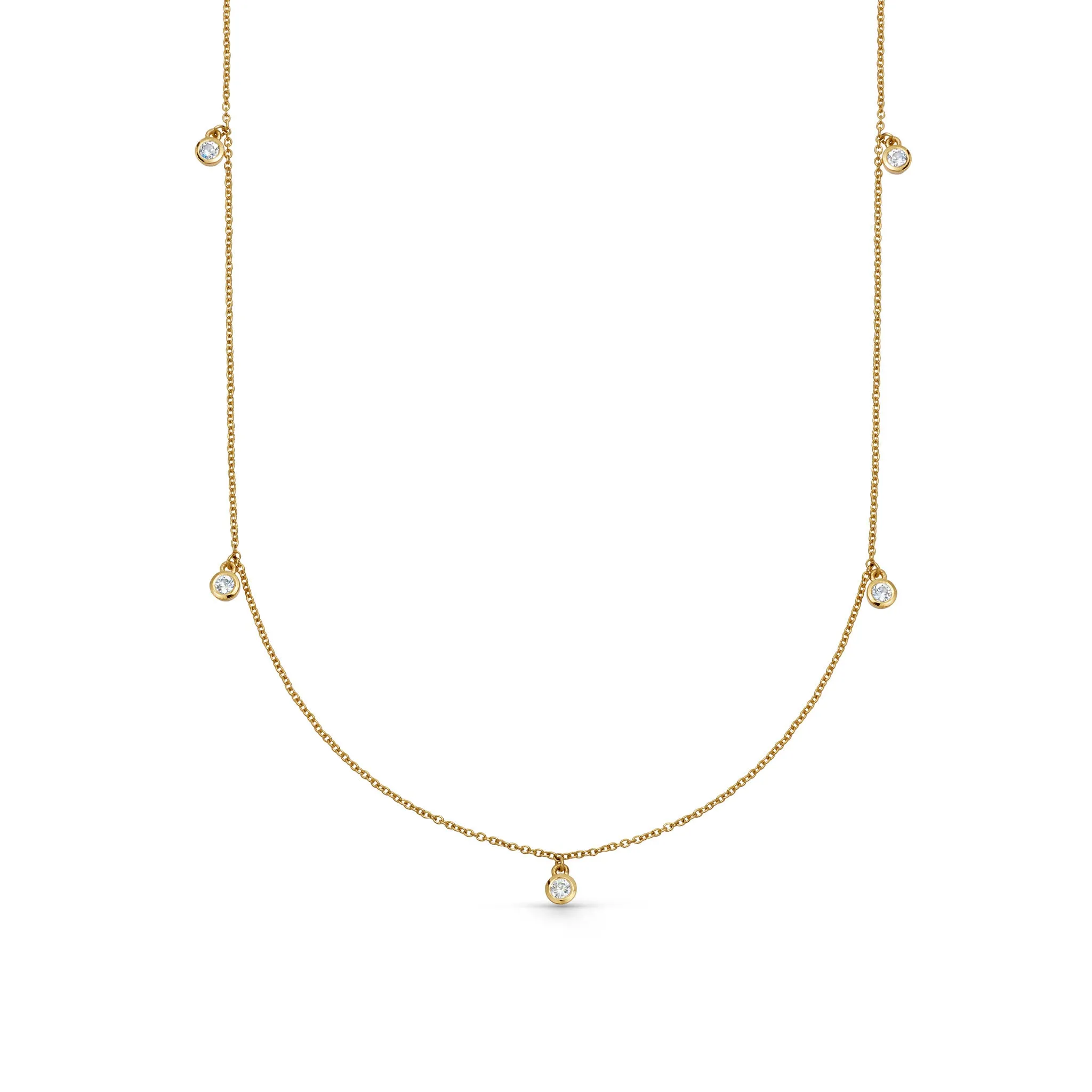 Estée Lalonde Fine Diamond Station Necklace 14ct Solid Gold sold by Daisy Jewellery