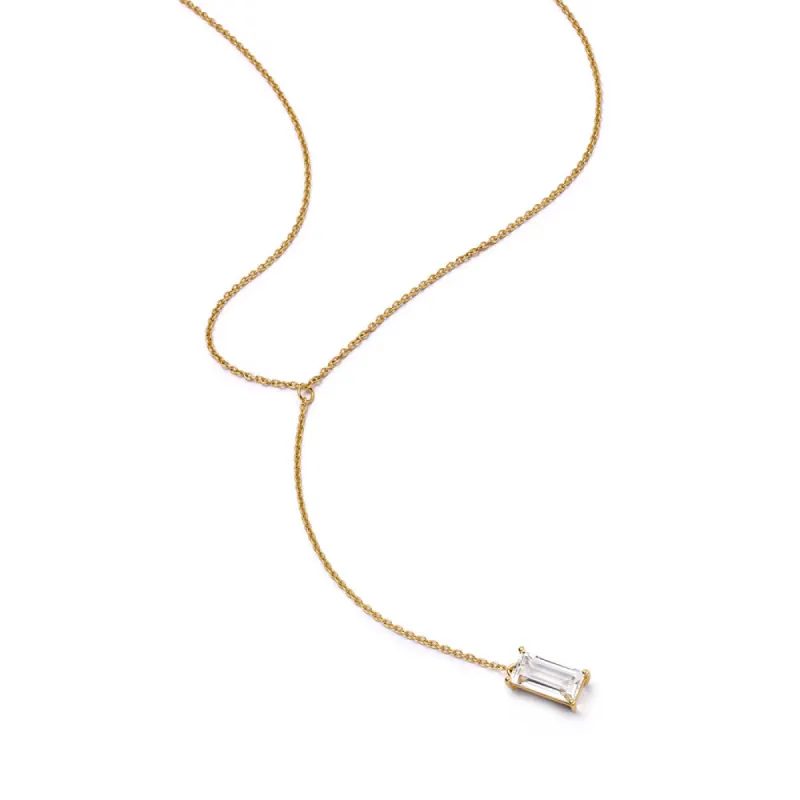 Estée Lalonde Fine Sapphire Lariat Necklace 14ct Solid Gold sold by Daisy Jewellery
