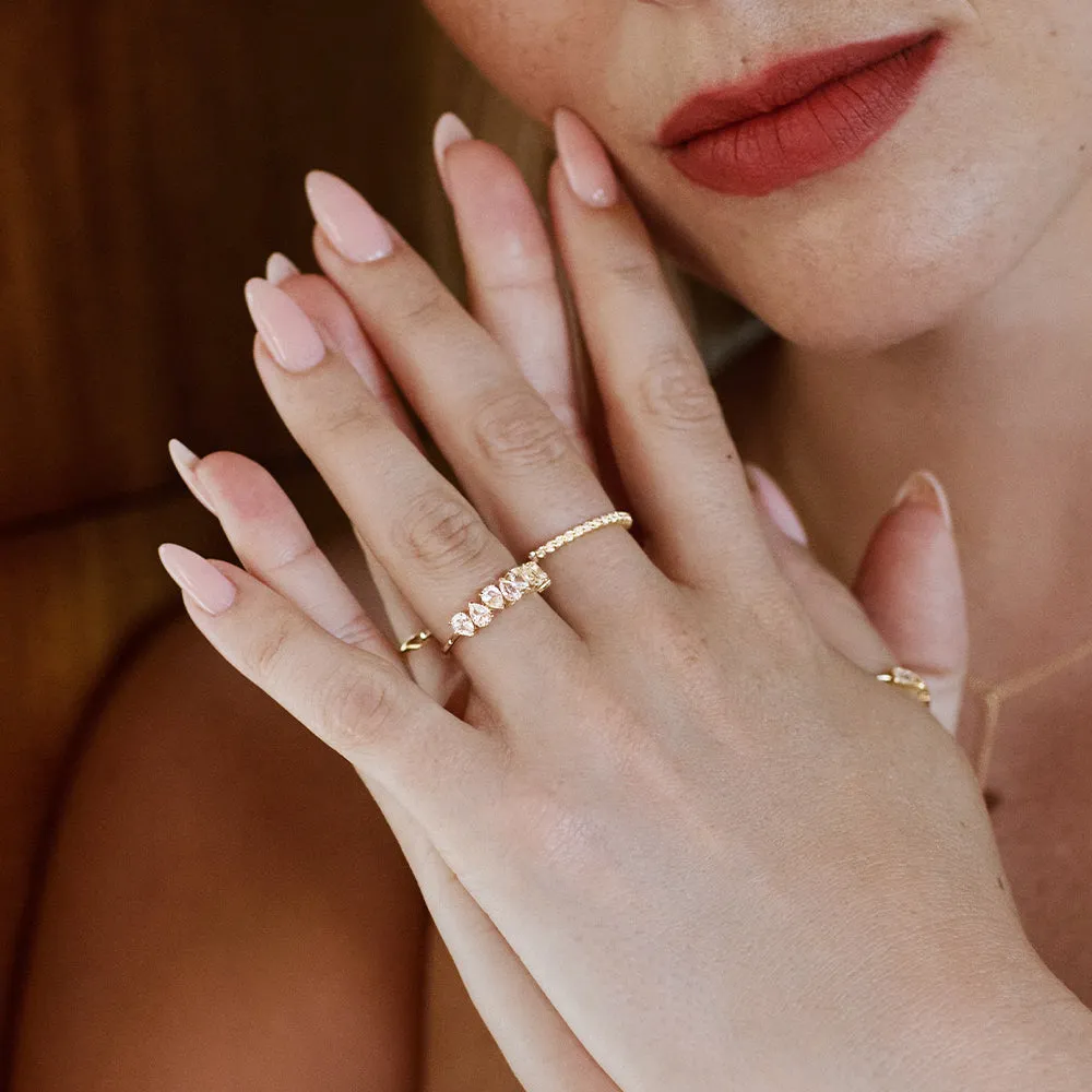 Estée Lalonde Fine Pear Sapphire Ring 14ct Solid Gold sold by Daisy Jewellery product image thumbnail 2